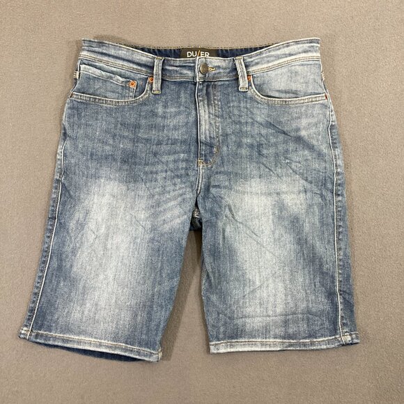 Duer Mens L2X Athletic Fit Shorts Men’s 34x10 Blue Performance Denim Stretch - Picture 1 of 8